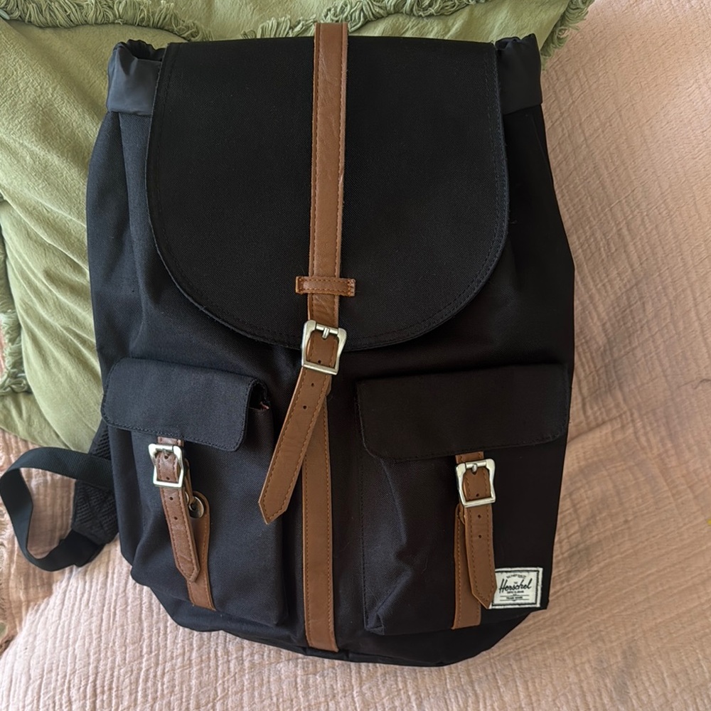 Herschel Supply Company Black Backpack with Brown Straps